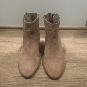 Vince Camuto Taupe Suede Ankle Booties
